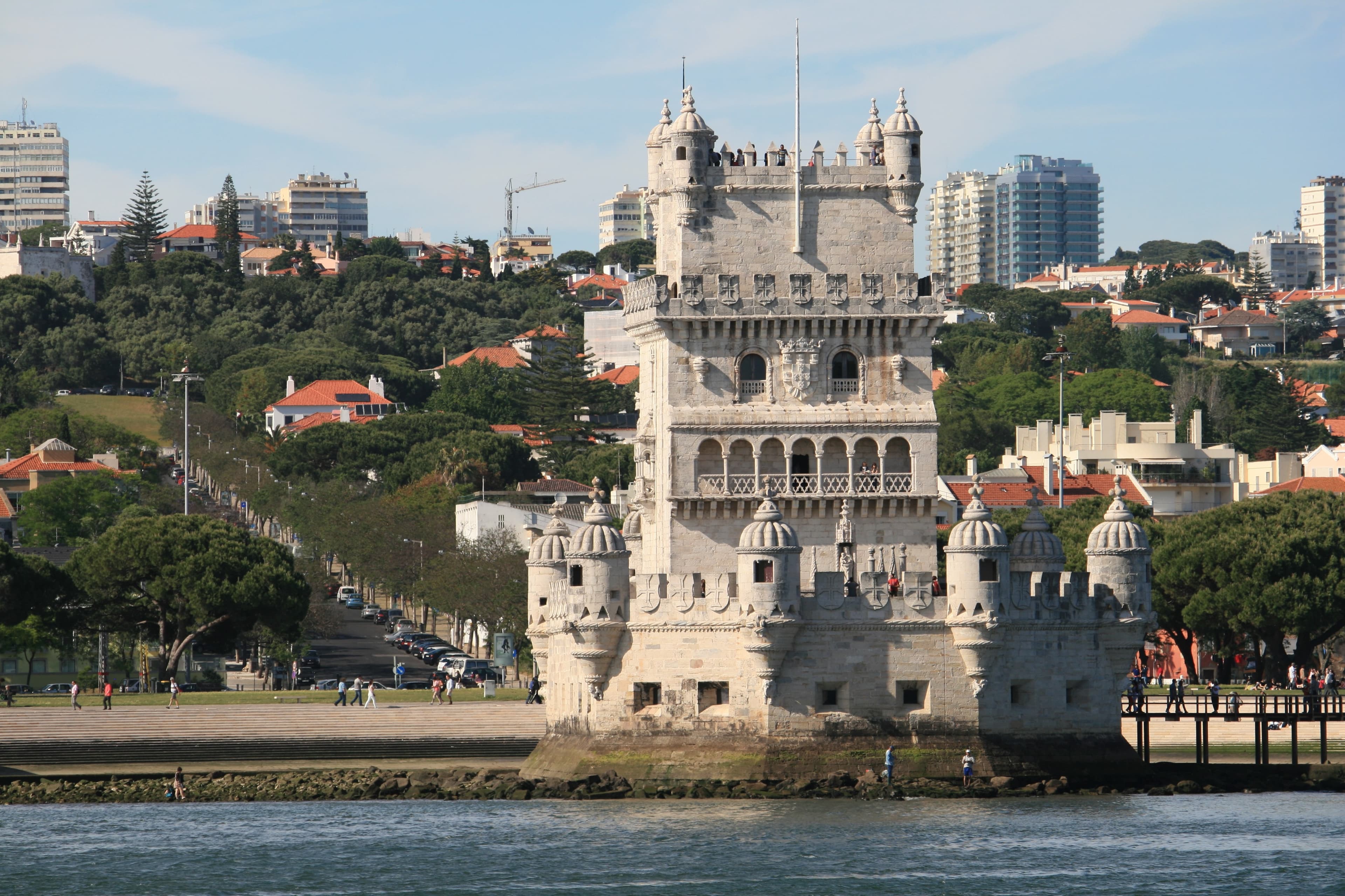 Lisbon waterfront and Belem landmark view